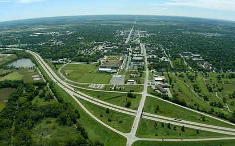 aerial of roads in emporia